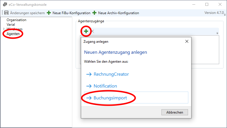 Anlegen eines Tokens für den Buchungsimport in der Verwaltungskonsole