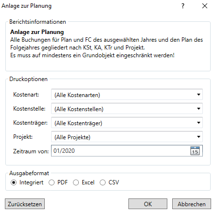 Berichtsparameter