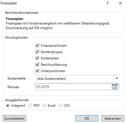 Berichtsparameter